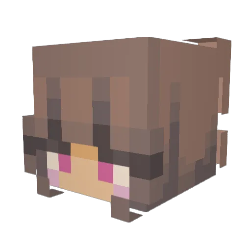 AnetteTV Minecraft avatar head, 3D render