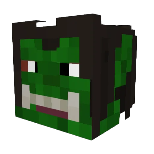 Aneukin Minecraft avatar head, 3D render