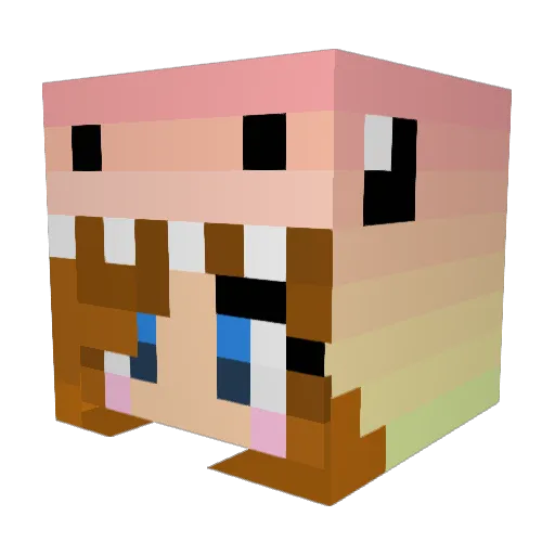 AnezCZE Minecraft avatar head, 3D render