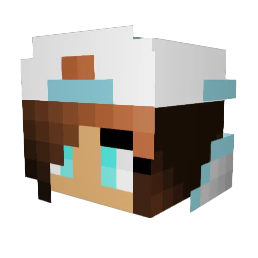 Ang3line Minecraft avatar head, 3D render