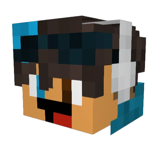 Ange11oR7 Minecraft avatar head, 3D render