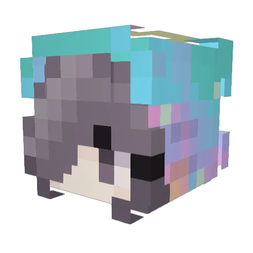 AngeIPuppy Minecraft avatar head, 3D render