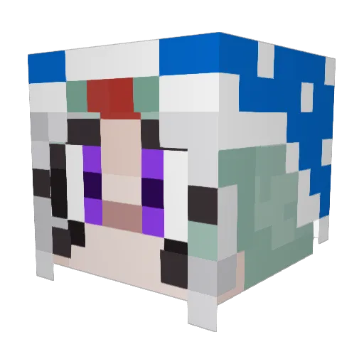 AngeLLRuby Minecraft avatar head, 3D render