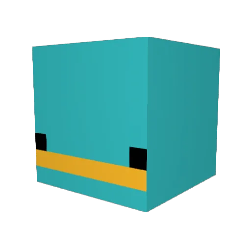 Angebissen Minecraft avatar head, 3D render
