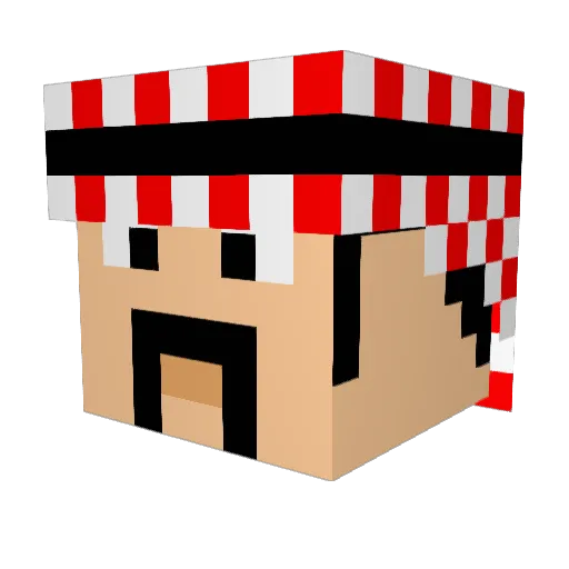 Angehl Minecraft avatar head, 3D render