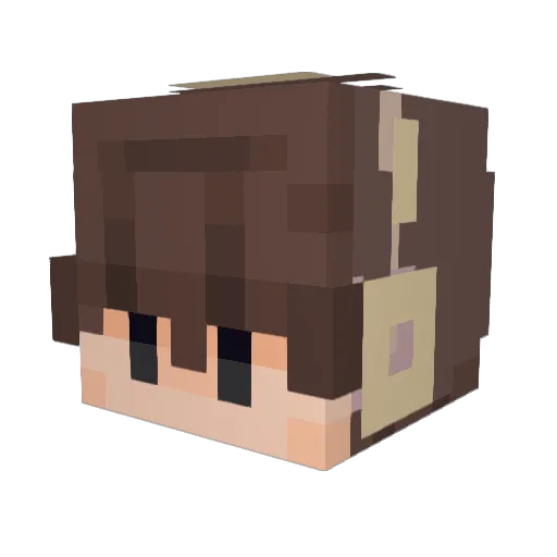 Angel21X Minecraft avatar head, 3D render