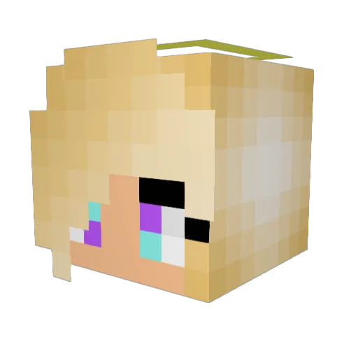 Angel307 Minecraft avatar head, 3D render