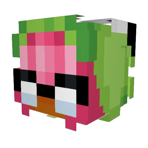 AngelAcher Minecraft avatar head, 3D render