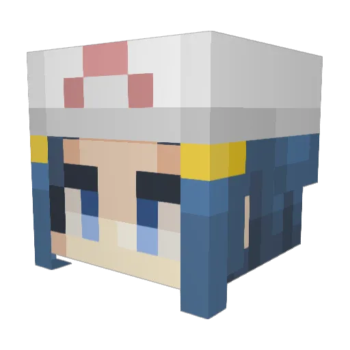 AngelBro Minecraft avatar head, 3D render