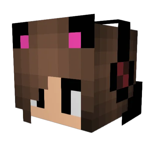 AngelCoty Minecraft avatar head, 3D render