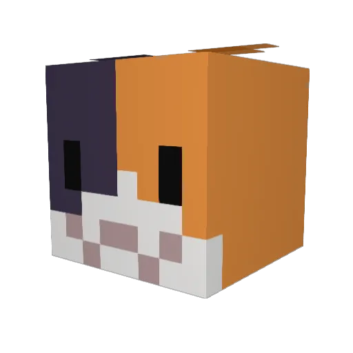 AngelCrack Minecraft avatar head, 3D render