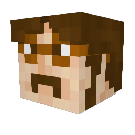 AngelDeath Minecraft avatar head, 3D render