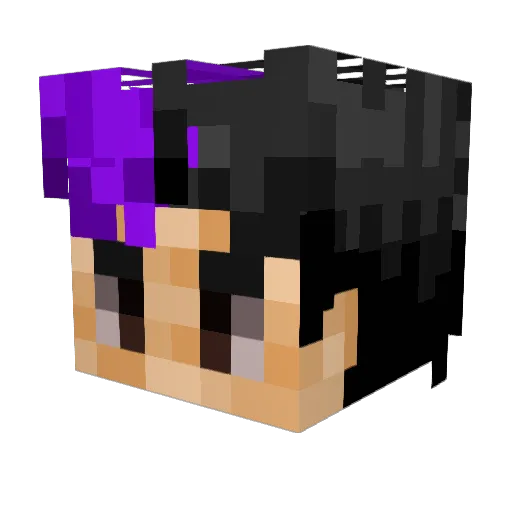 AngelDustEnjoyer Minecraft avatar head, 3D render