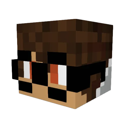 AngelF2712 Minecraft avatar head, 3D render