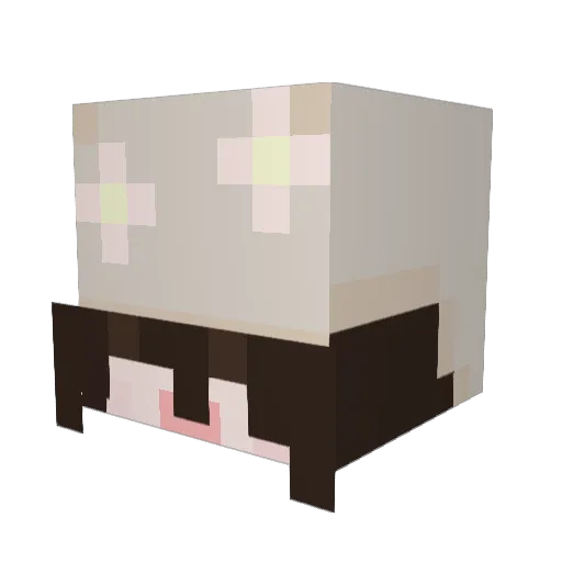 AngelGlass Minecraft avatar head, 3D render