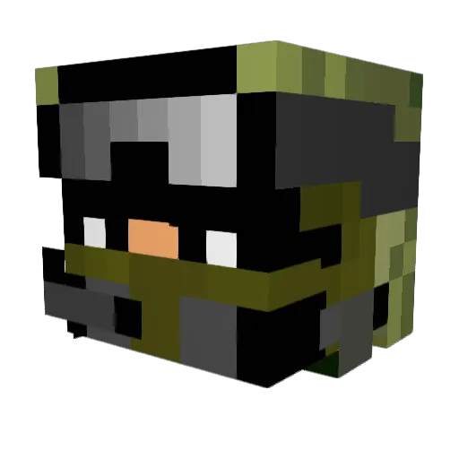 AngelManco Minecraft avatar head, 3D render