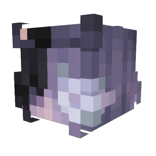 AngelMeku Minecraft avatar head, 3D render