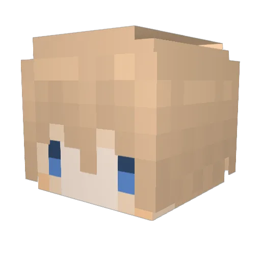 AngelQAQ Minecraft avatar head, 3D render