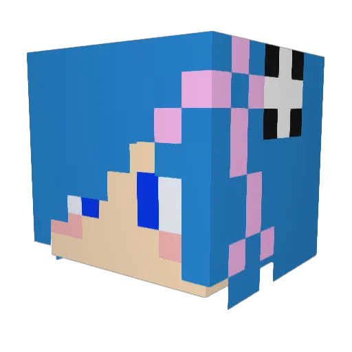 AngelRem Minecraft avatar head, 3D render