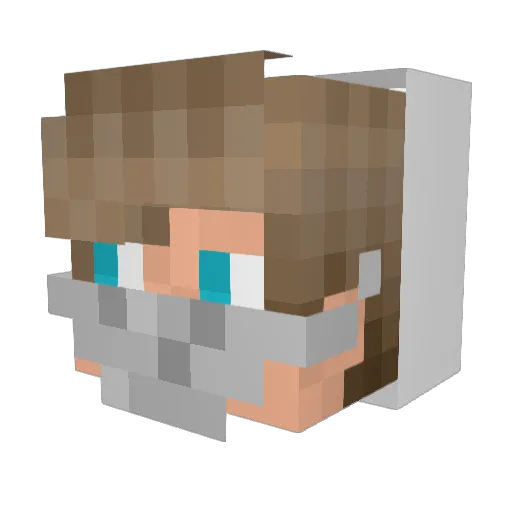 AngelSpammer Minecraft avatar head, 3D render