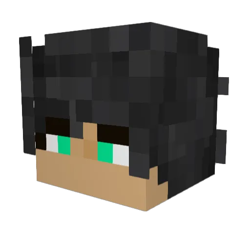 AngelTrw Minecraft avatar head, 3D render