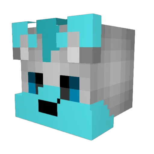 AngelWolfPup Minecraft avatar head, 3D render