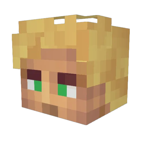 AngelXM Minecraft avatar head, 3D render