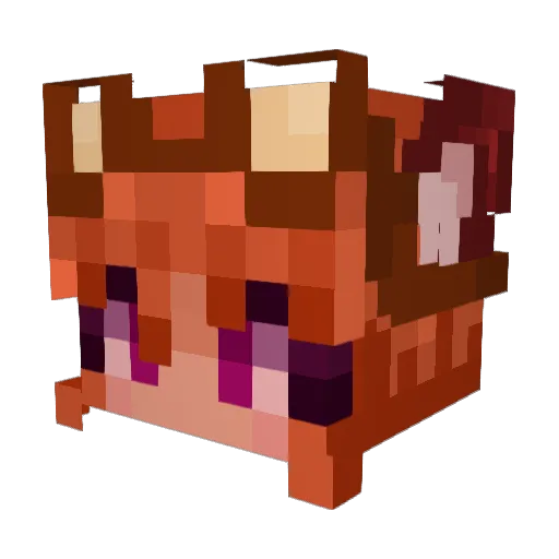 AngelYusuki Minecraft avatar head, 3D render