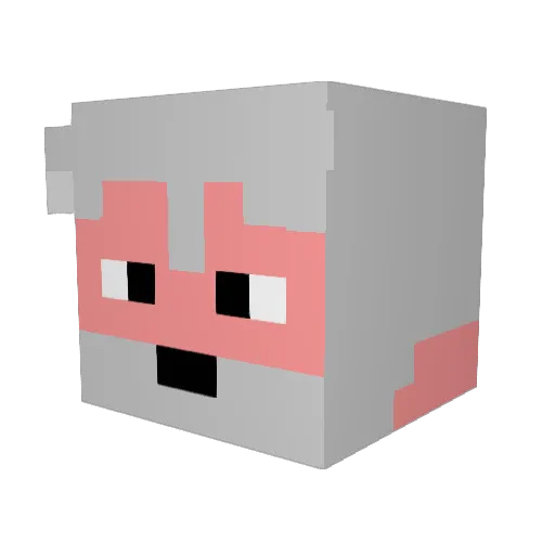 Angel_0K Minecraft avatar head, 3D render
