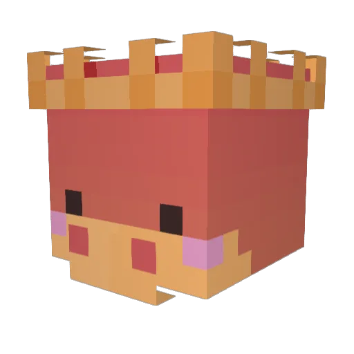 Angel_24k Minecraft avatar head, 3D render