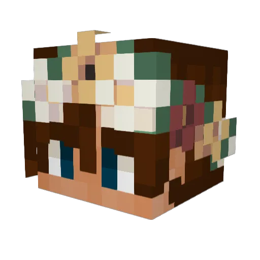 Angel_Flower_ Minecraft avatar head, 3D render