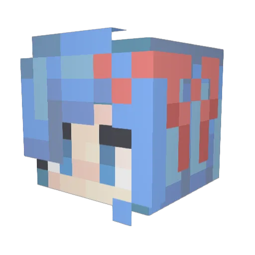 Angel_group Minecraft avatar head, 3D render