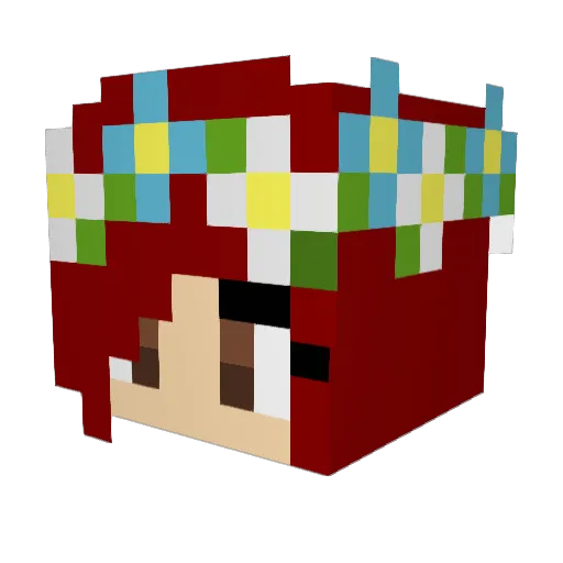AngelaChar Minecraft avatar head, 3D render
