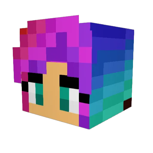 AngelaZiva Minecraft avatar head, 3D render