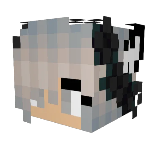 Angela_1 Minecraft avatar head, 3D render