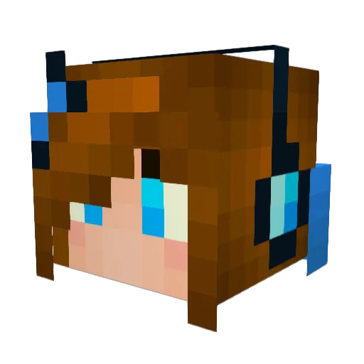 Angela_38 Minecraft avatar head, 3D render