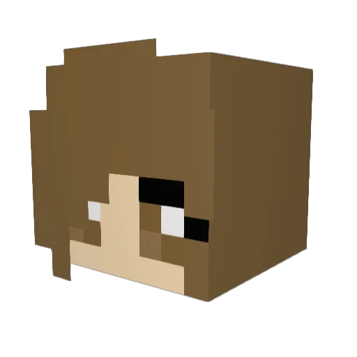 Angelabbym Minecraft avatar head, 3D render
