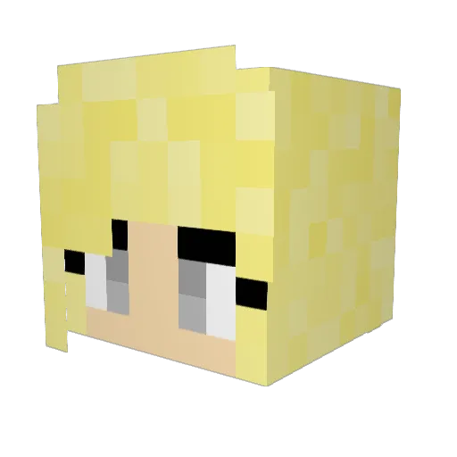 Angelbirdie Minecraft avatar head, 3D render