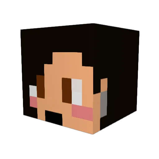Angeleka Minecraft avatar head, 3D render