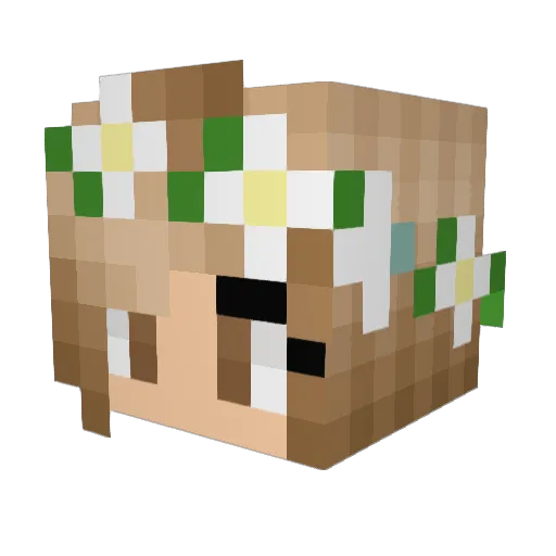 Angelfallzz Minecraft avatar head, 3D render