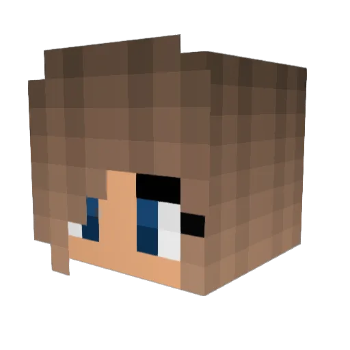 Angelhoof Minecraft avatar head, 3D render