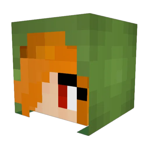 AngelicWifu Minecraft avatar head, 3D render