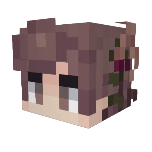 Angelically Minecraft avatar head, 3D render