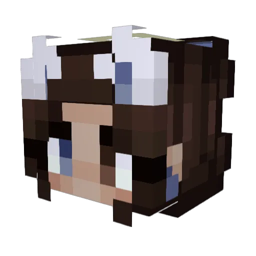 Angelicat Minecraft avatar head, 3D render