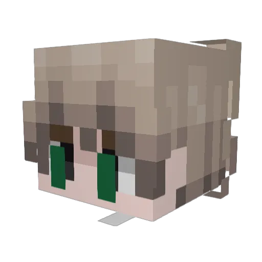 Angelika8 Minecraft avatar head, 3D render