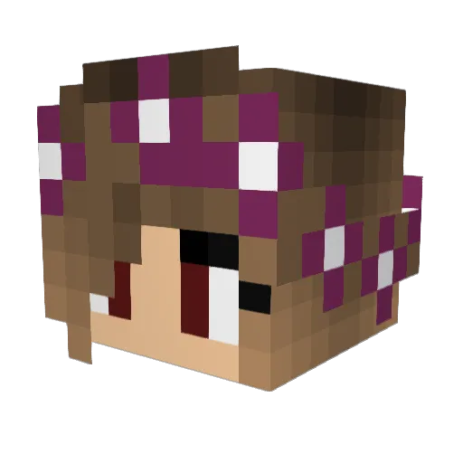 Angelina525 Minecraft avatar head, 3D render