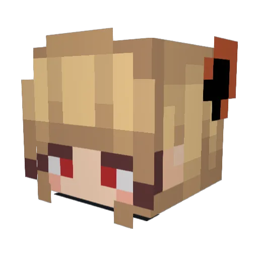 Angelina_1 Minecraft avatar head, 3D render