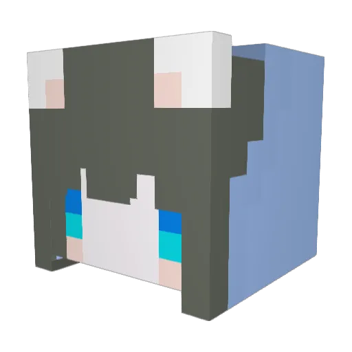 Angelinyong Minecraft avatar head, 3D render