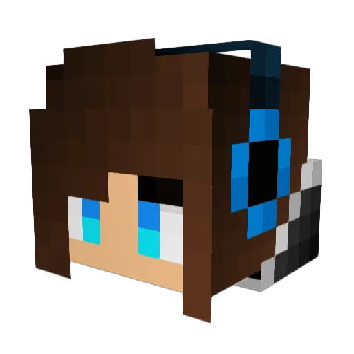 Angelkact Minecraft avatar head, 3D render