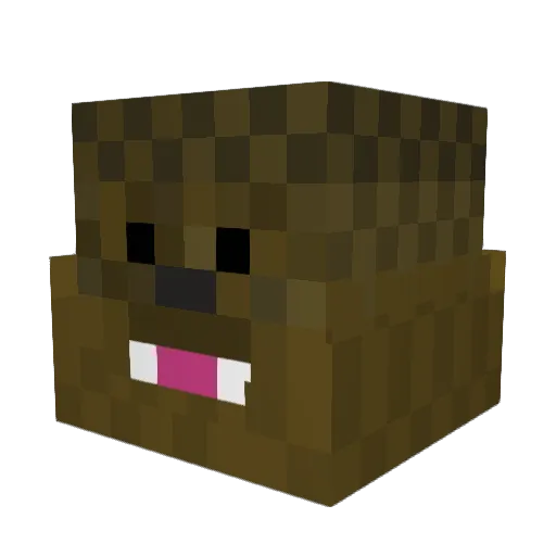 Angelman Minecraft avatar head, 3D render